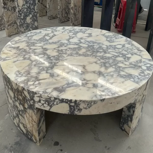 Modern American Style Living Room Furniture Oval White Coffee Table Marble Coffee Table - Image 7