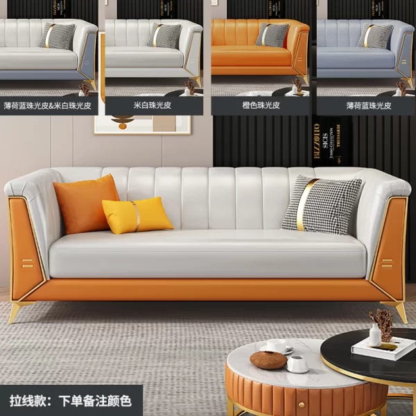 Accessible luxury sofa scandinaviandouble velvet casual modern pull button living room beauty salon three-person fabric sofa - Image 13