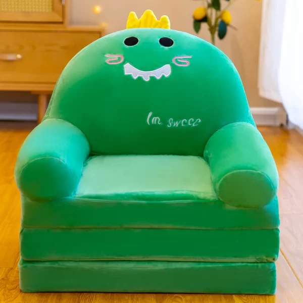 Cozy Soft Plush Foldable Children Lazy Sofa - 2 in 1 Foldable Living Room Bedroom Sofa with No Liner Filler. Perfect for Kids, T - Image 2