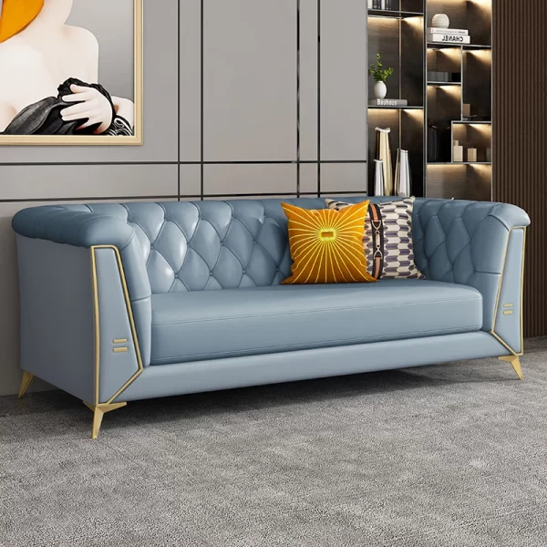 Accessible luxury sofa scandinaviandouble velvet casual modern pull button living room beauty salon three-person fabric sofa - Image 22