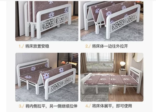 Professional comfortable foldable kids bed for home school children metal steel bedroom furniture - Image 16