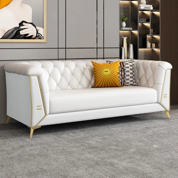 Accessible luxury sofa scandinaviandouble velvet casual modern pull button living room beauty salon three-person fabric sofa - Image 21