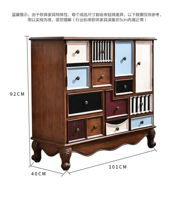 Jiudou retro American chest of drawers, living room cabinet, European locker, bedroom classification, storage cabinet, socks and - Image 27