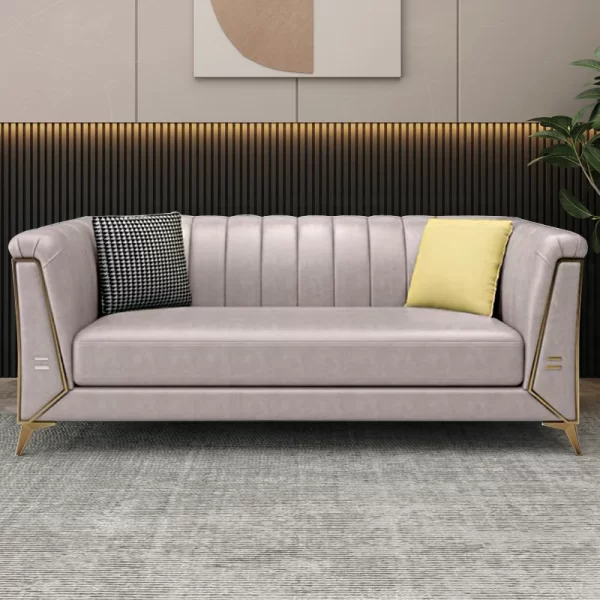 Accessible luxury sofa scandinaviandouble velvet casual modern pull button living room beauty salon three-person fabric sofa - Image 11