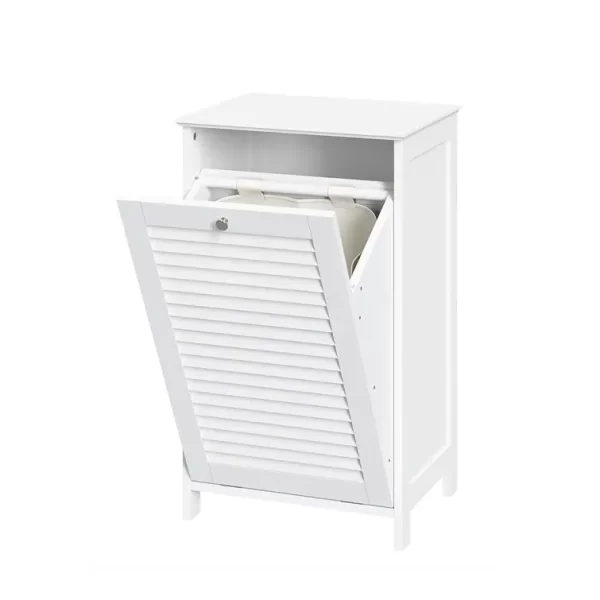 Tilt-out Laundry Hamper Bathroom Cabinet Perfect Mix of Coastal and Farmhouse Styles Storage Cabinet - Image 3