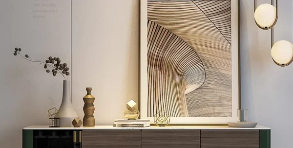 Luxury Style Stone Plate Dining Edge Tea Cabinet Modern Minimalist Living Room Dining Room Dark Green Hallway Side Cabinet - Image 21