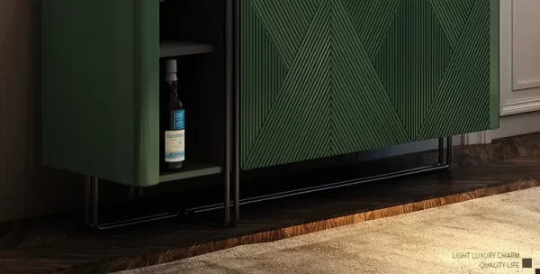 Luxury Style Stone Plate Dining Edge Tea Cabinet Modern Minimalist Living Room Dining Room Dark Green Hallway Side Cabinet - Image 9