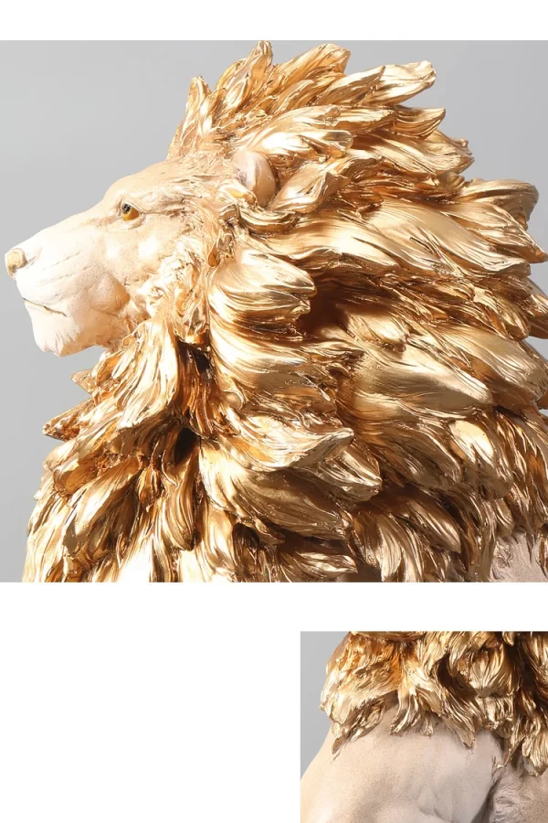 Golden Lion Statue Floor Home Decor Art Big Resin Sculpture New Year 2022 Indoor Large Luxury Ornament Sculpture Modern - Image 21