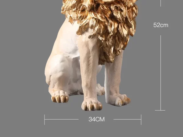 Golden Lion Statue Floor Home Decor Art Big Resin Sculpture New Year 2022 Indoor Large Luxury Ornament Sculpture Modern - Image 14