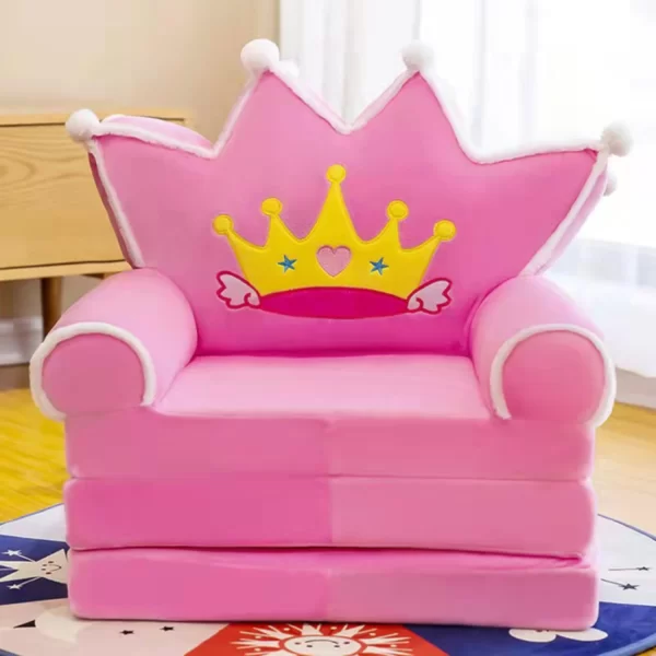 Cozy Soft Plush Foldable Children Lazy Sofa - 2 in 1 Foldable Living Room Bedroom Sofa with No Liner Filler. Perfect for Kids, T - Image 8