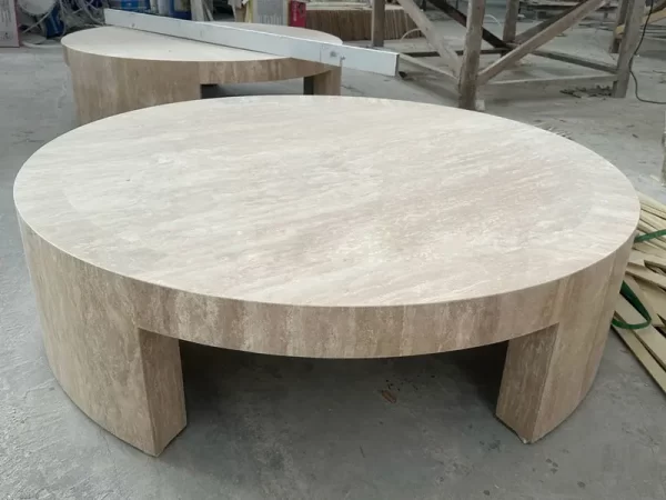 Modern American Style Living Room Furniture Oval White Coffee Table Marble Coffee Table - Image 13