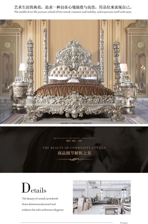 Double Light Luxury Bed Wedding European Frame Apartment Wedding Bed Modern High End Design Cama De Casal Bedroom Furniture - Image 11