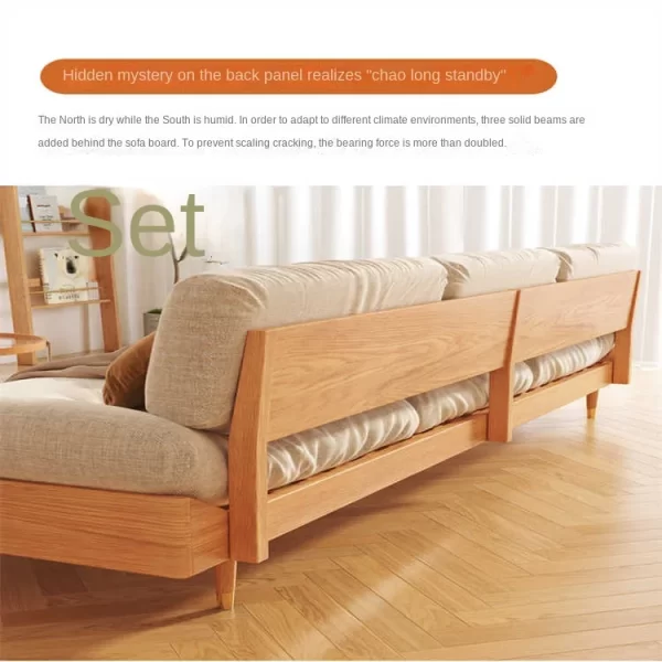 Living Room Nordic Modern Simple Solid Wood Sofa One Set Two Set Three Set Soft and Comfortable Combination Fabric Sofa - Image 14