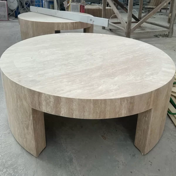 Modern American Style Living Room Furniture Oval White Coffee Table Marble Coffee Table - Image 9