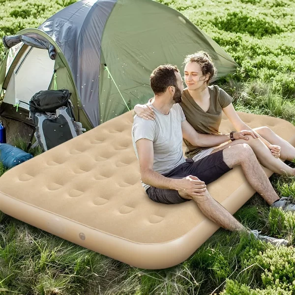 Interior Air Mattress Glamping Mats PVC Inflatable Sleeping Mattress Luxury 2 Person Camping Bed Mat Built-in Pump Thicken Mat - Image 5