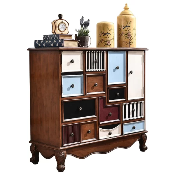 Jiudou retro American chest of drawers, living room cabinet, European locker, bedroom classification, storage cabinet, socks and