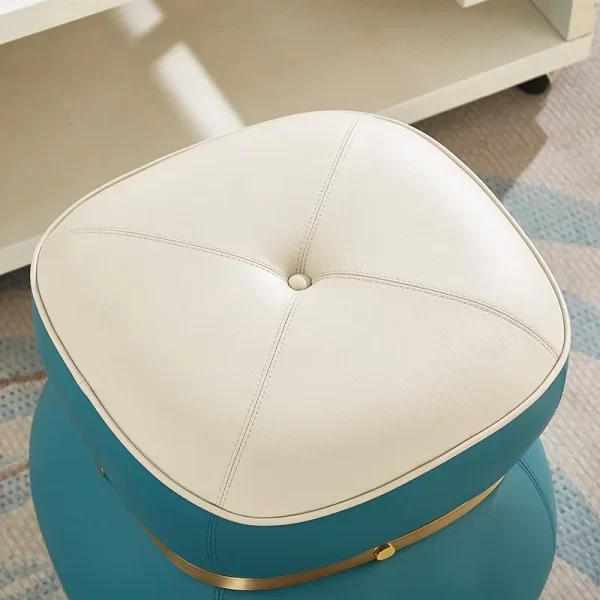 Living Room Small Stool Italian Light Luxury Creative Fashion Sofa  Coffee Table Short Leather Pier Solid Wood Change Shoes - Image 3