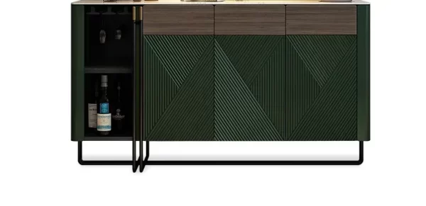 Luxury Style Stone Plate Dining Edge Tea Cabinet Modern Minimalist Living Room Dining Room Dark Green Hallway Side Cabinet - Image 12