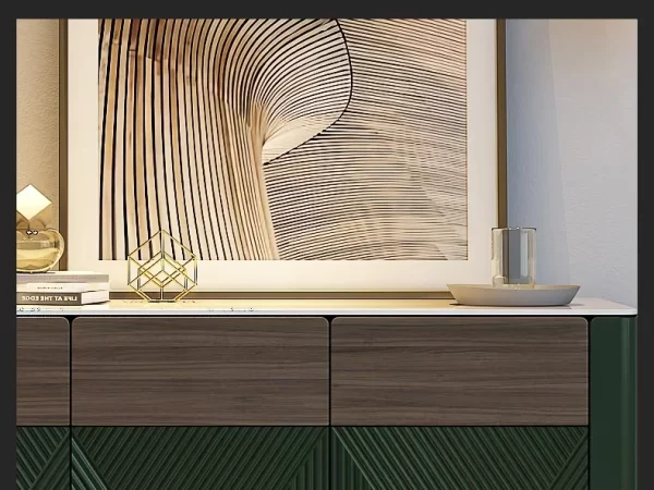 Luxury Style Stone Plate Dining Edge Tea Cabinet Modern Minimalist Living Room Dining Room Dark Green Hallway Side Cabinet - Image 32