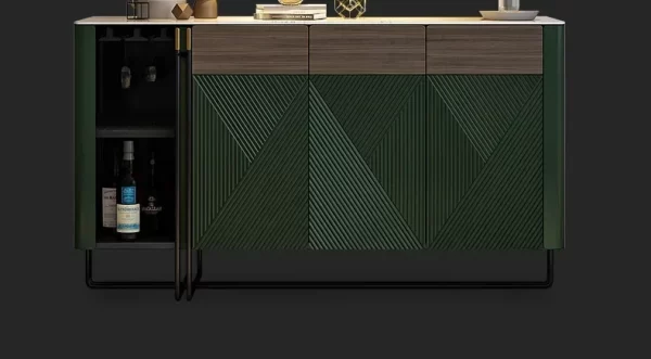 Luxury Style Stone Plate Dining Edge Tea Cabinet Modern Minimalist Living Room Dining Room Dark Green Hallway Side Cabinet - Image 36