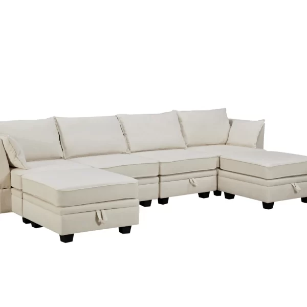 U-Style Sectional Sofa Bed, Reversible Chaise, Storage Sofa - Image 4