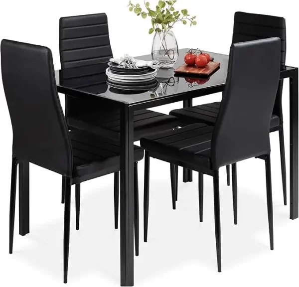 Glass Dining Set, Modern Kitchen Table Furniture for Dining Room, Dinette, Compact Space-Saving with Glass Table - Image 8