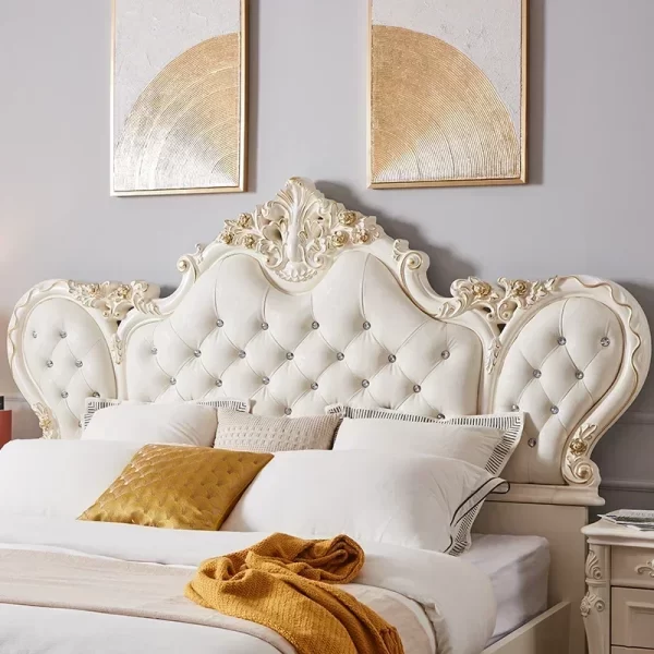 Modern Nordic Luxury Bed Master Queen King Modern Salon Bed Wood Bedroom Leather Letto Matrimoniale Multifunzione Furniture - Image 4