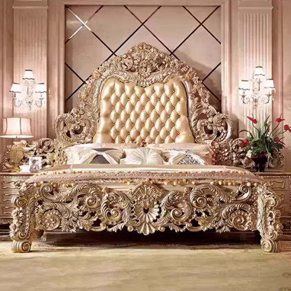 Professional Wooden Bed Soft Minimalism Comfortable Clear Lounge Accent Cheap Bed Aesthetic Camas De Casal Trendy Furniture - Image 5