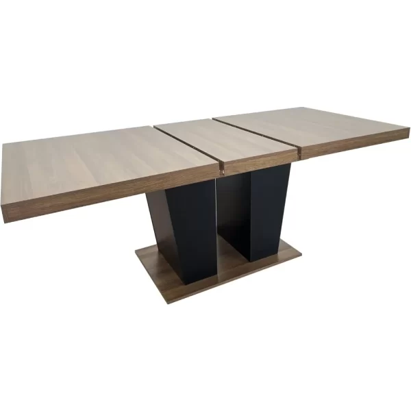 Extendable Dining Room Table for 4 6 8 10 People, 63"-78.74" Wooden Transformer Kitchen Dining Table with Black Double Sturdy - Image 5