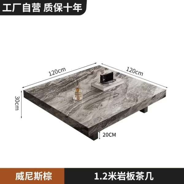 Rock slab coffee table light luxury high-end living room home, rectangular marble tea table - Image 9