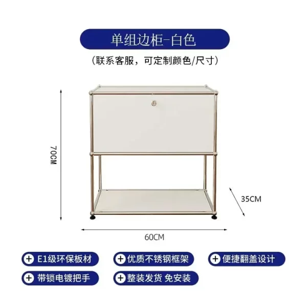 Modern Storage Cabinets Sideboard Modular USM Haller Soild Wood Cabinet Stainless Steel Frame with Door for Living Room Bedroom - Image 6