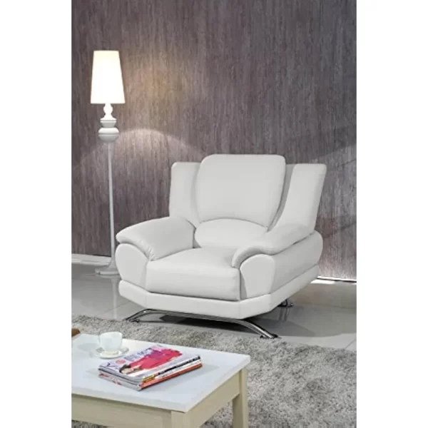 Sofa, Leather Sofa Set, Heavy Gauge Steel Chrome Base Legs, Luxury Modern 3 Pieces Living Room Set Sofas - Image 5