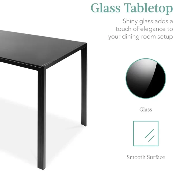Glass Dining Set, Modern Kitchen Table Furniture for Dining Room, Dinette, Compact Space-Saving with Glass Table - Image 2