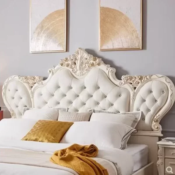 Modern Nordic Luxury Bed Master Queen King Modern Salon Bed Wood Bedroom Leather Letto Matrimoniale Multifunzione Furniture - Image 6