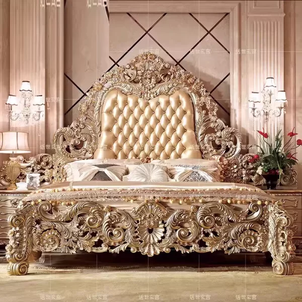 Professional Wooden Bed Soft Minimalism Comfortable Clear Lounge Accent Cheap Bed Aesthetic Camas De Casal Trendy Furniture