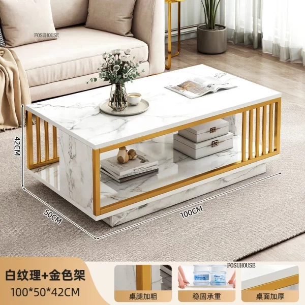 Italian Coffee Table Minimalist Square Nordic Tea Side Table Living Room Furniture Home Hotel Decor Modern Center Tables - Image 19