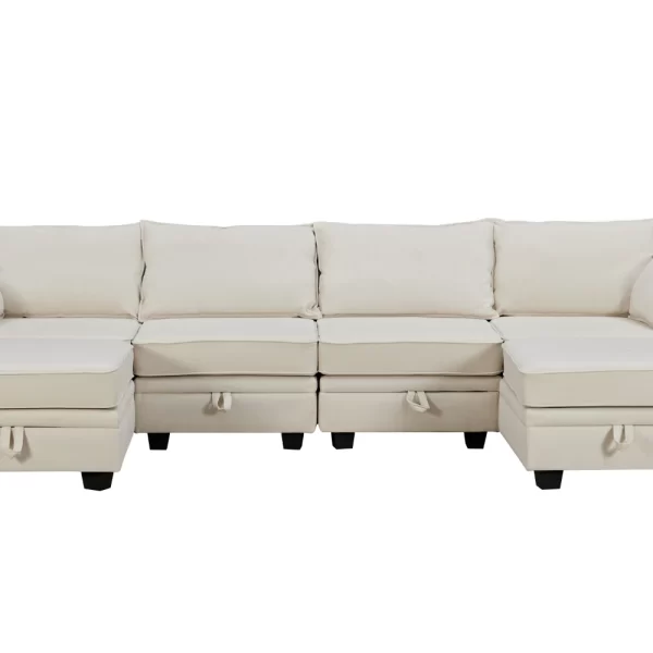 U-Style Sectional Sofa Bed, Reversible Chaise, Storage Sofa - Image 3