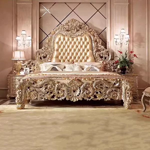 Professional Wooden Bed Soft Minimalism Comfortable Clear Lounge Accent Cheap Bed Aesthetic Camas De Casal Trendy Furniture - Image 3