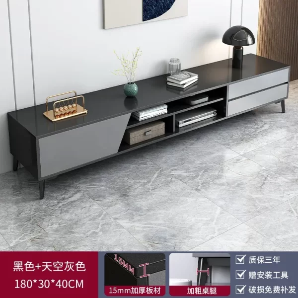 Black Storage Tv Stand Premium Simple Luxury Minimalist Tv Cabinet Simple Stylish Mobili Per La Casa Living Room Furniture - Image 7