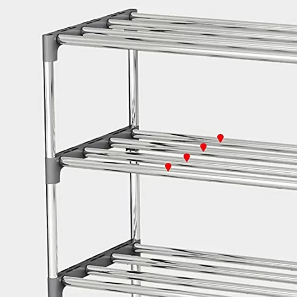 4-Layer Bookcase Ladder Book Storage Grey Wall Shelf Book Rack Durable Display Stand - Image 5