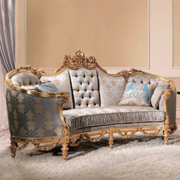 European style living room large family  pure solid wood carved sofa tea table combination villa Furniture Customization - Image 3