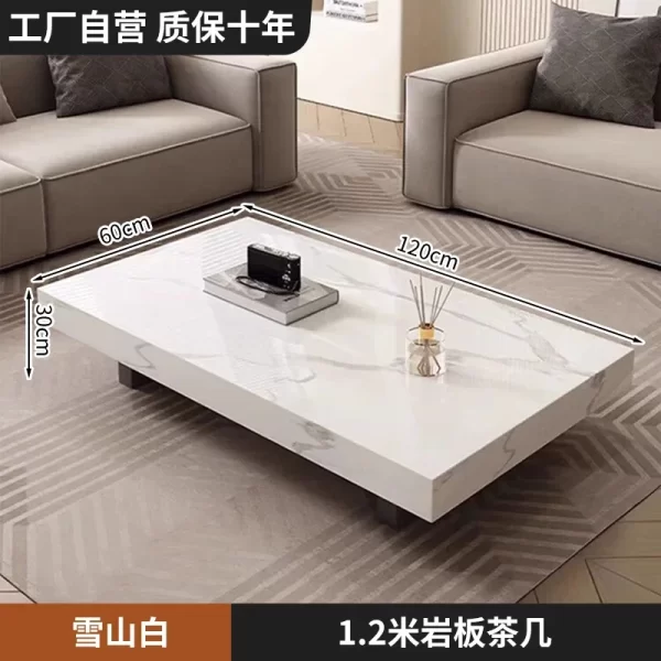 Rock slab coffee table light luxury high-end living room home, rectangular marble tea table - Image 12