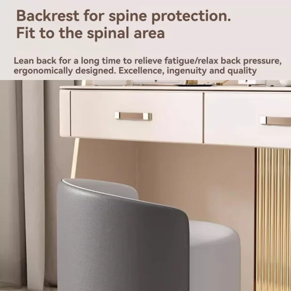 Nordic Makeup Stools, Household Bedroom Makeup Stools, Minimalist Modern Dressing Table Stools, Backrests, Shoe Changing Stools - Image 3