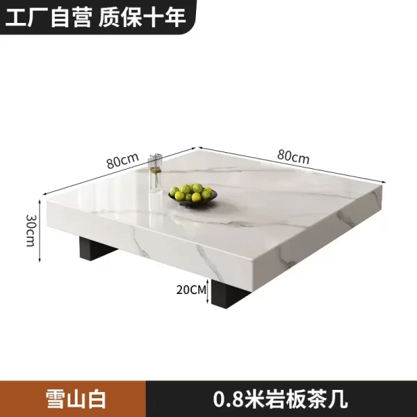 Rock slab coffee table light luxury high-end living room home, rectangular marble tea table - Image 8
