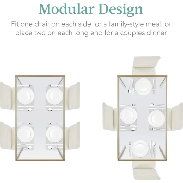 5-Piece Glass Dining Set, Modern Kitchen Table Furniture for Dining Room, Dinette, Compact Space-Saving w/Glass Tabletop - Image 4