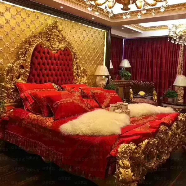 Professional Wooden Bed Soft Minimalism Comfortable Clear Lounge Accent Cheap Bed Aesthetic Camas De Casal Trendy Furniture - Image 2