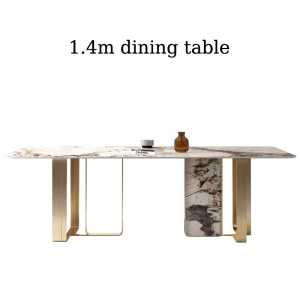 Italian Style Minimalist Dining Table Set Villa Home Furniture Kitchen Rectangle Table For Apartment Luxury 6 Chair Dining Table - Image 13