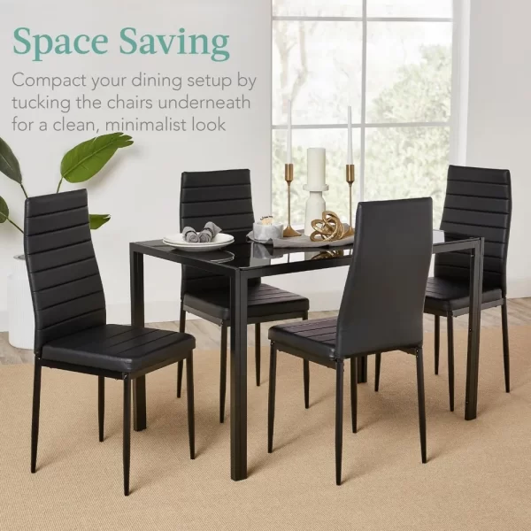 Glass Dining Set, Modern Kitchen Table Furniture for Dining Room, Dinette, Compact Space-Saving with Glass Table - Image 6