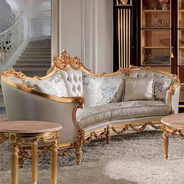 European style living room large family  pure solid wood carved sofa tea table combination villa Furniture Customization - Image 4