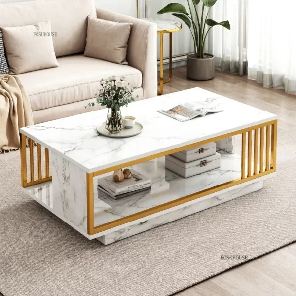 Italian Coffee Table Minimalist Square Nordic Tea Side Table Living Room Furniture Home Hotel Decor Modern Center Tables